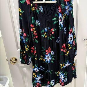 Old Navy Black Floral Midi Dress